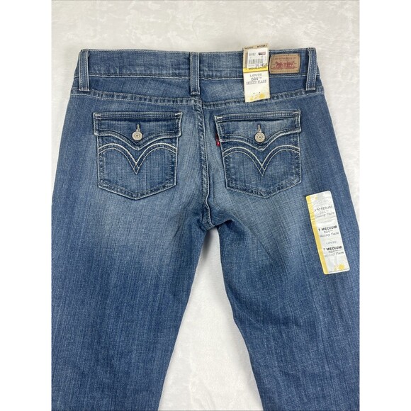 LEVI'S 524 Skinny Flare Jeans Blue Juniors Size 7M NEW - Picture 8 of 10